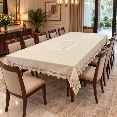 12 seater table cover with lace