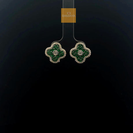 RAMAYA Earrings - Elegant Green Gemstone Earrings