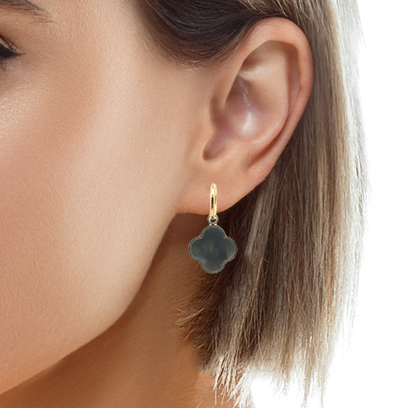 RAMAYA Earrings - Elegant Black Flower Earrings