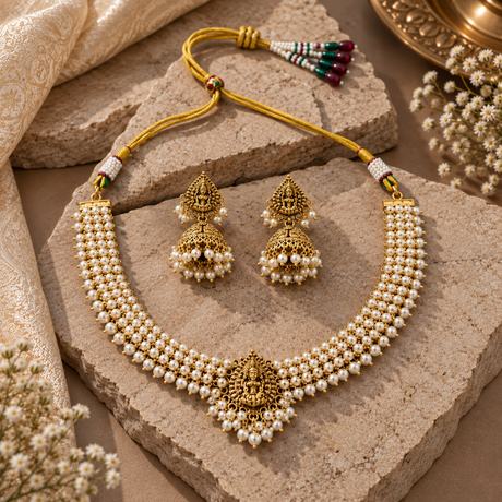 Antique Gold Plated Imitation Jewellery Set 