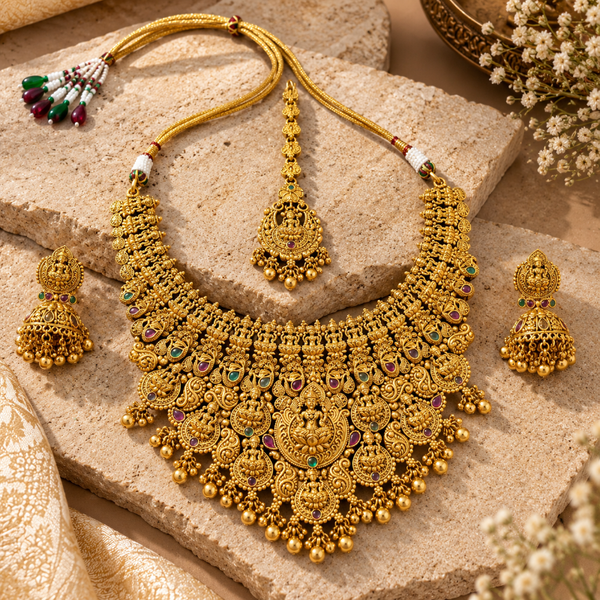 Antique Gold Plated Imitation Jewellery Set 