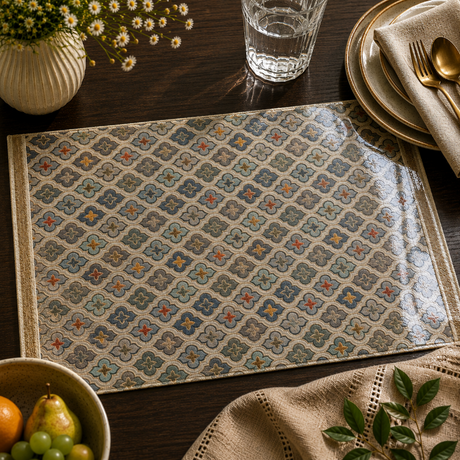 Azure Mosaic Geometric Printed PVC Placemat