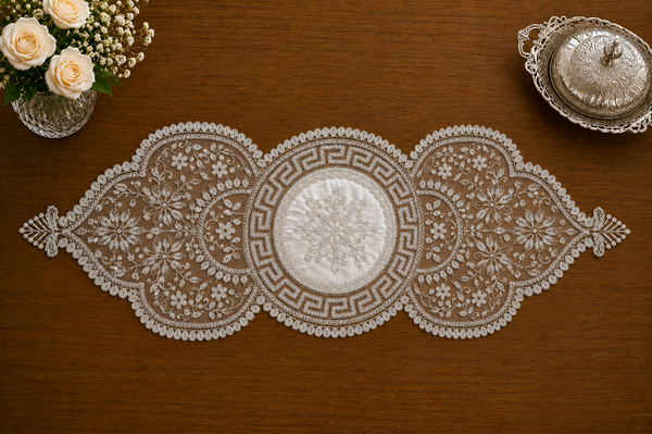 905 tked cream  Table Runner 16x36