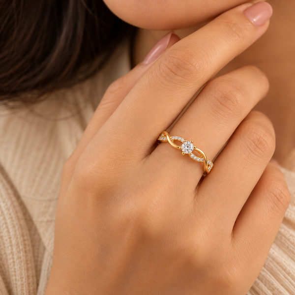 Elowen Infinity American Diamond Ring