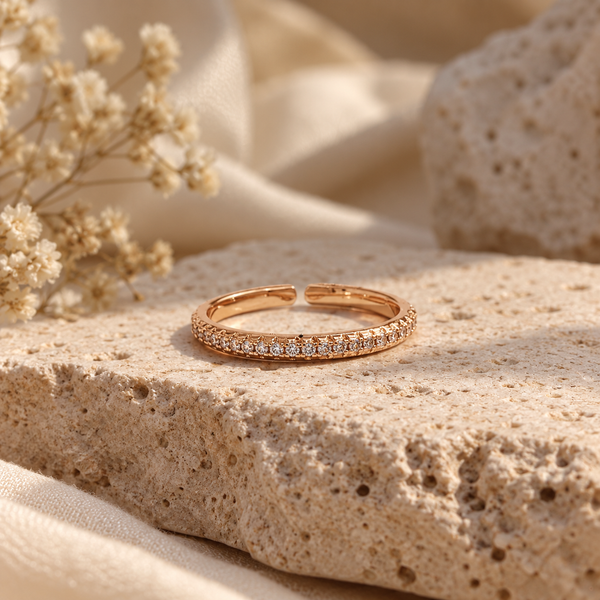 Veyra Rose Gold Pavé Open Ring
