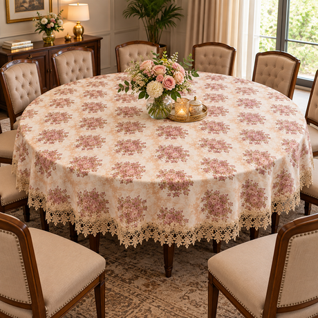 Round table cover for 1 0 seater