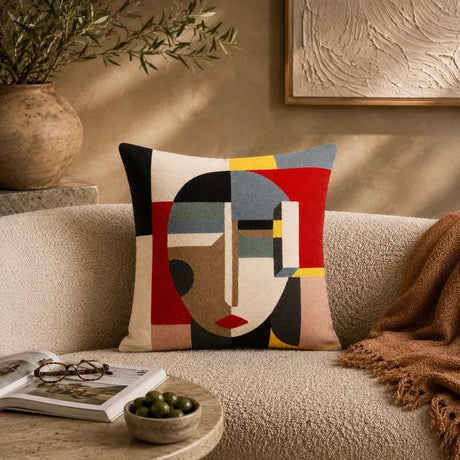 abstract face cushion