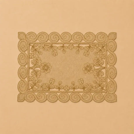 Suvarna Aria Gold Cutwork Embroidered Placemat