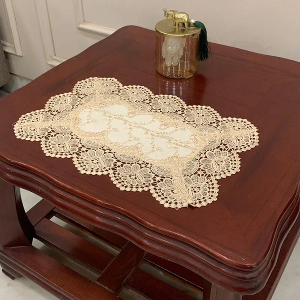 Lifestyle image of  Embroidered Lace Placemat – (12×18)