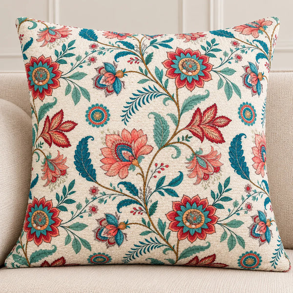 Aveline Multicolour Floral Printed Cushion Cover – 16x16 Inch