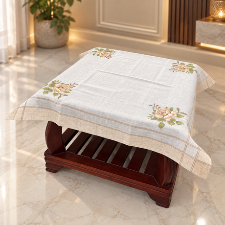 square table cover in beige